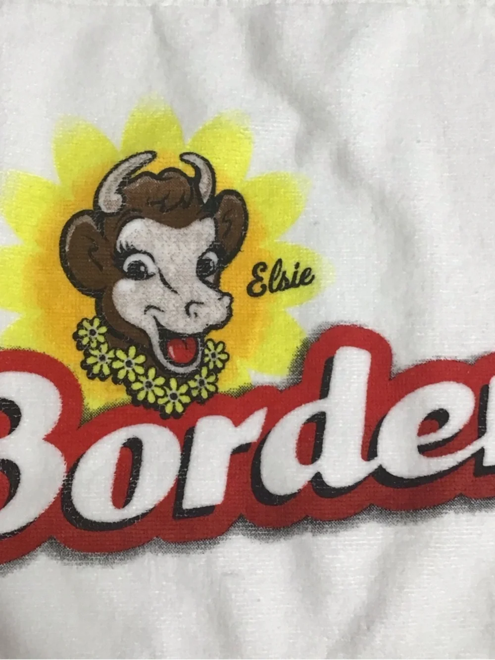 Borden Elsie the Cow Kitchen Hand Towel 100% Cotton Ice Cream Shop Dairy Vintage